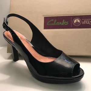 Clark’s, new with box, Black Pat Leather 8.5M